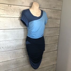 Torn by Ronny Kobo Blue Bodycon Dress Layers Size M